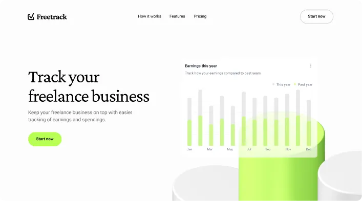 Web design of a freelance tracking tool