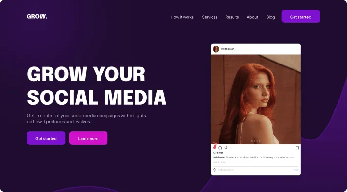 Web Design of a Social Media Marketing Agency